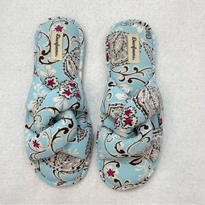 Dearfoams Angela Paisley Slides Medium 7/8 Memory Foam Cozy Boho House Slippers 